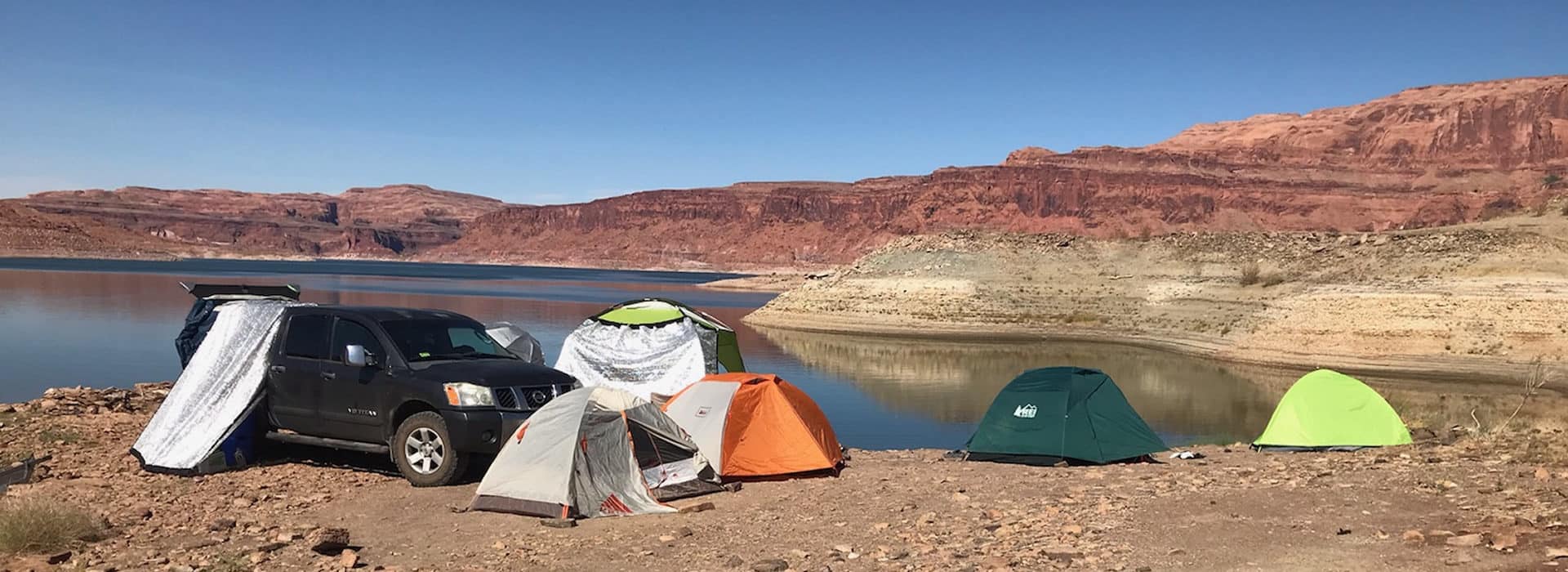 Tents on Beach at North End of Lake Powell